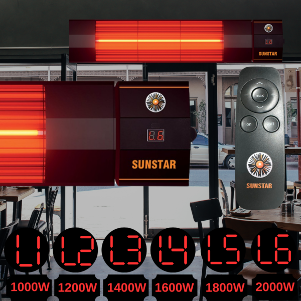 SUNSTAR DIŞ MEKAN HALOJEN SOBA İNFRARED ISITICI KUMANDALI 2000W